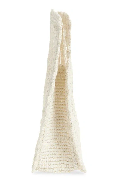 Jacquemus La Spiaggia Embellished Lace-raffia Bag In White
