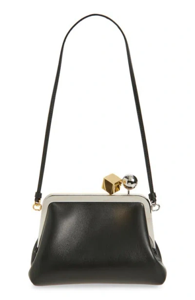 Jacquemus Le Berlingot Black Crossbody Bag With Removable Strap In Leather For Women In Black
