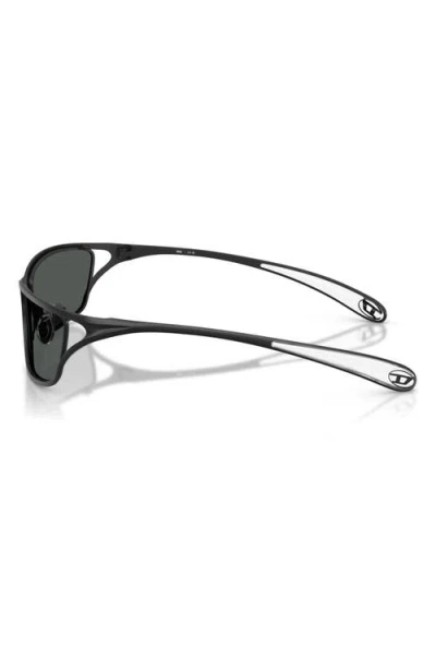 Diesel ® Dl1015 58mm Rectangular Sunglasses In Black