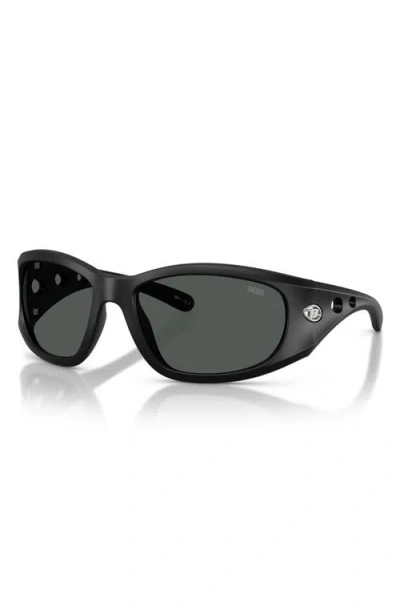 Diesel Rectangle-frame Sunglasses In Black