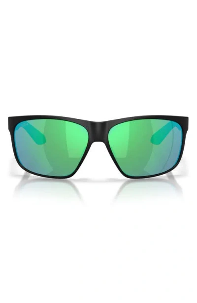 Costa Del Mar Broadbill Ii Xl 62mm Polarized Oversize Rectangular Sunglasses In Black