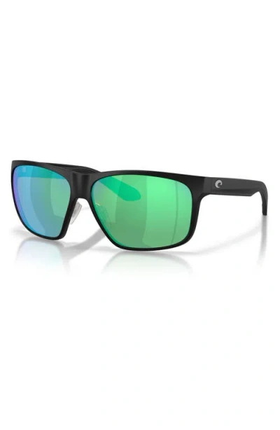 Costa Del Mar Broadbill Ii Xl 62mm Polarized Oversize Rectangular Sunglasses In Black