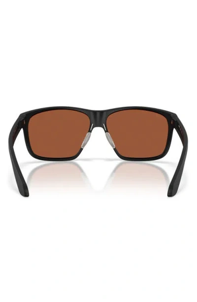 Costa Del Mar Broadbill Ii Xl 62mm Polarized Oversize Rectangular Sunglasses In Black