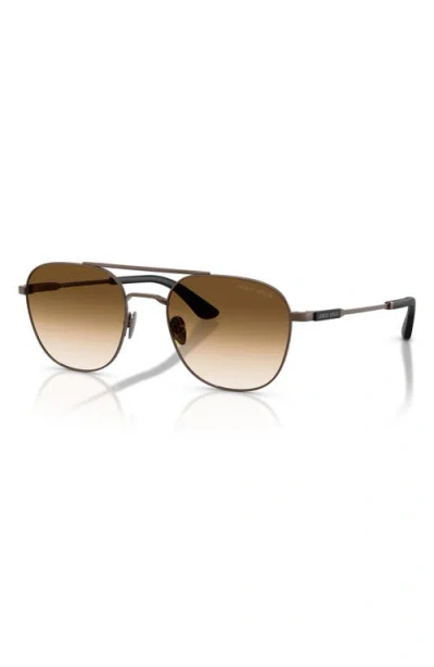Armani Exchange Ax  54mm Rectangular Sunglasses In Brown