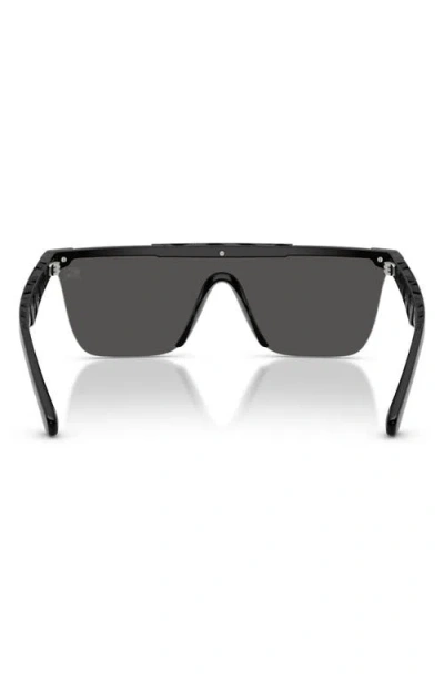 Burberry 141mm Rectangular Shield Sunglasses In Black