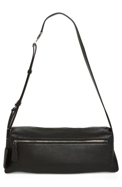 Max Mara Skippers Textured-leather Shoulder Bag In Black