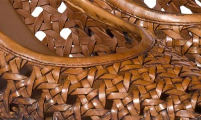 Miu Miu 80 Woven Leather Pointed Pumps In Brown