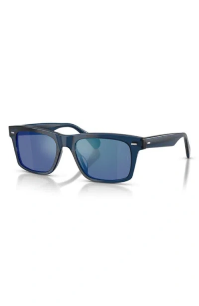 Oliver Peoples X Roger Federer Mr. Federer 55mm Polarized Rectangular Sunglasses In Blue