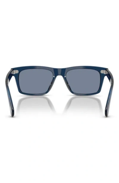 Oliver Peoples X Roger Federer Mr. Federer 55mm Polarized Rectangular Sunglasses In Blue