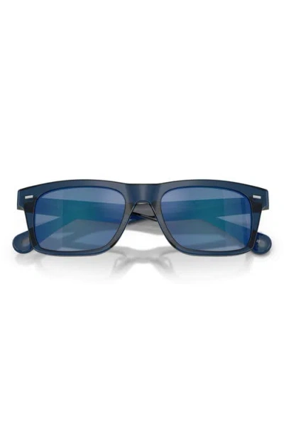 Oliver Peoples X Roger Federer Mr. Federer 55mm Polarized Rectangular Sunglasses In Blue