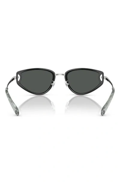 Tory Burch Ty6115 Cat Eye Metal Sunglasses In Black