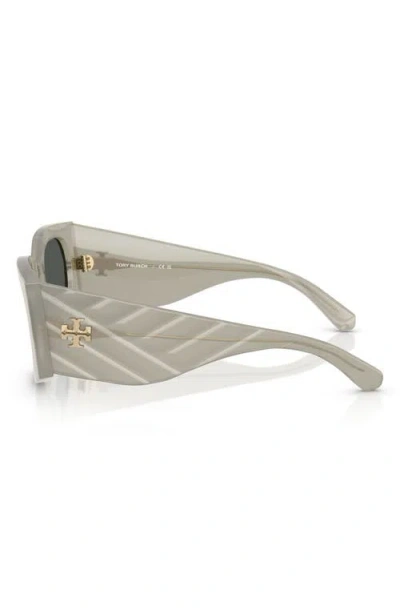 Tory Burch Kira 56mm Rectangular Sunglasses In Gray