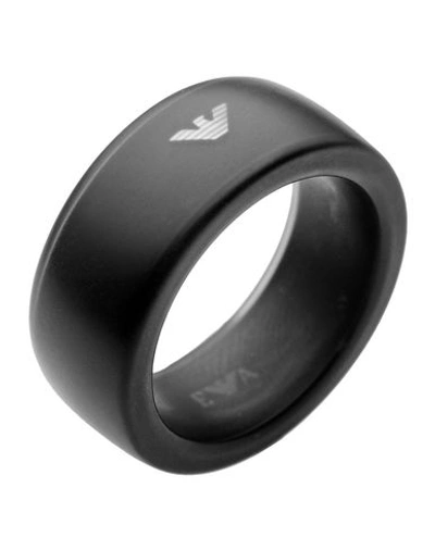 Emporio Armani Ring In Black | ModeSens