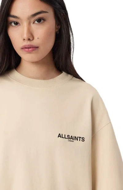 Allsaints Womens Sandy White Halis Amelie Oversized-fit Cotton-jersey T-shirt In Neutral