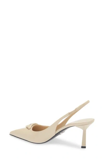 Prada Modellerie Pointed Toe Slingback Pump In Neutral