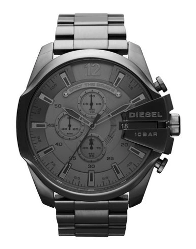 Shop Diesel Man Wrist Watch Lead Size - Stainless Steel In Grey