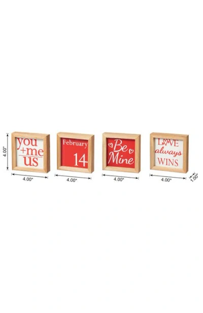 Glitzhome Block 4-pc. Valentines Day Tabletop Decor In Multi