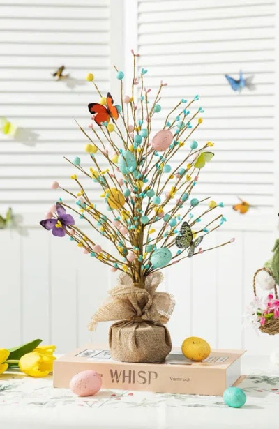 Glitzhome 18"h Easter Egg Table Tree Decor In Multi