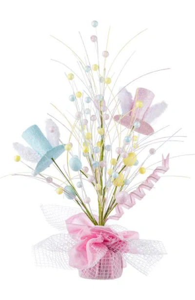 Glitzhome 21"h Easter Glitter Egg & Top Hat Table Tree In Multi