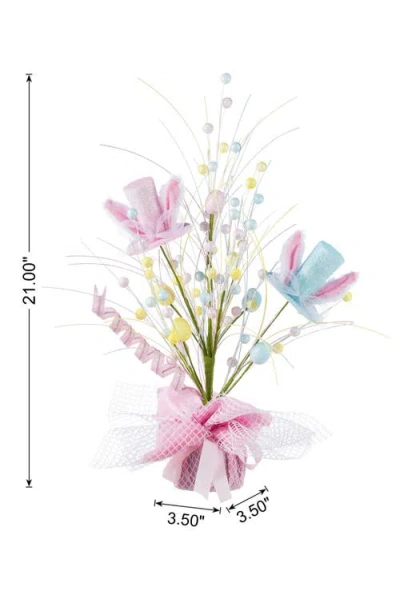 Glitzhome 21"h Easter Glitter Egg & Top Hat Table Tree In Multi