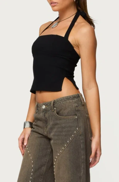 Edikted Dara Halter Top In Black