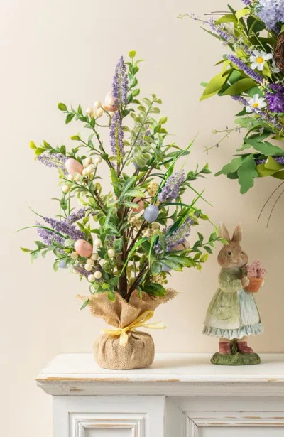 Glitzhome 21"h Easter Egg & Lavender Table Tree Decor In Multi