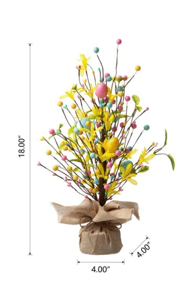Glitzhome 18"h Easter Egg Table Tree Decor In Multi