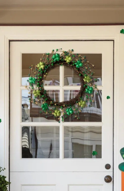 Glitzhome 20" D St. Patrick's Shamrock Berry Wreath In Multi