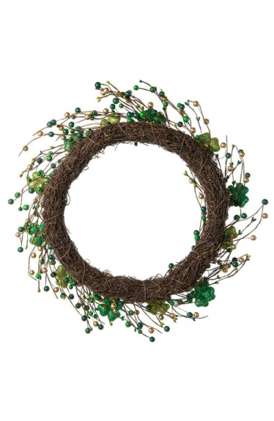 Glitzhome 20" D St. Patrick's Shamrock Berry Wreath In Multi