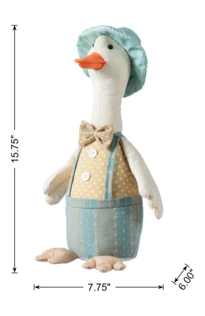 Glitzhome Easter Fabric Boy Duck Figurine In Multi