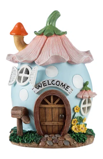 Glitzhome 8"h Lighted Easter Resin Egg Shaped House Table Decor In Multi