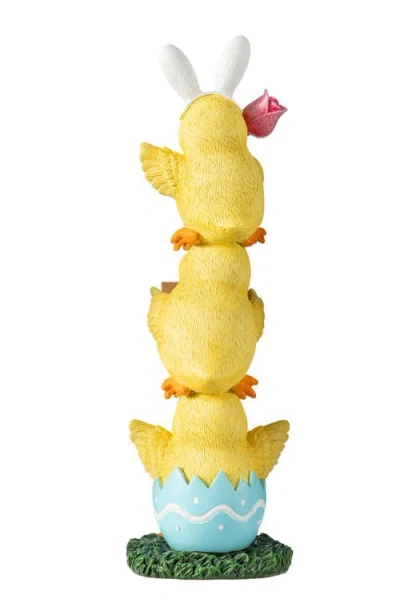 Glitzhome Easter Resin Stackable Chickens Table Decor In Multi