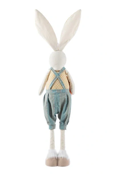Glitzhome Easter Fabric Boy Bunny With Telescoping Legs In Multi