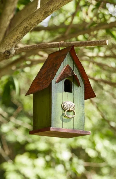 Glitzhome Rustic Garden Distressed Solid Wood Decorative Bird House In Multi