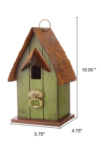 Glitzhome Rustic Garden Distressed Solid Wood Decorative Bird House In Multi