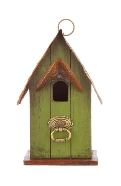 Glitzhome Rustic Garden Distressed Solid Wood Decorative Bird House In Multi