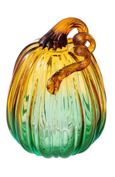 Glitzhome Fall Multi-style Short Glass Pumpkins In Multi