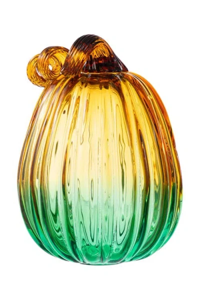 Glitzhome Fall Multi-style Short Glass Pumpkins In Multi