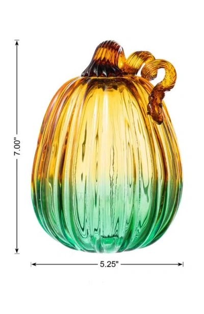 Glitzhome Fall Multi-style Short Glass Pumpkins In Multi