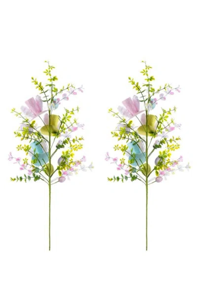 Glitzhome Glitter Egg And Top Hat Pick In Multi