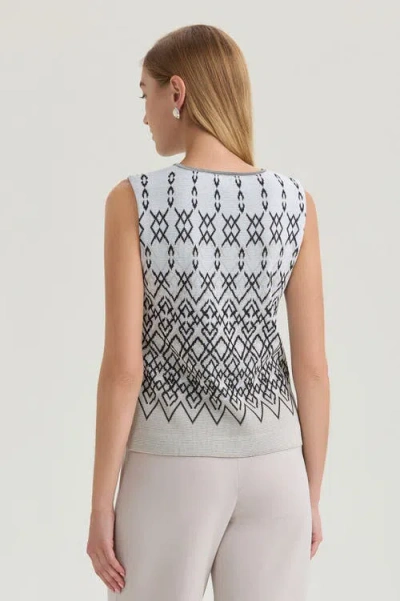 Ming Wang Plus Diamond Jacquard Knit Tank In Multi