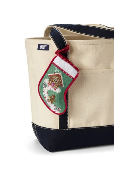 Lands' End Mini Needlepoint Christmas Stocking In Multi