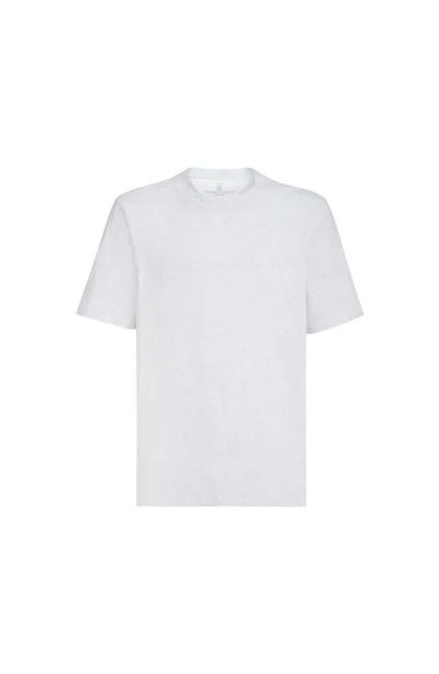 Brunello Cucinelli Men Slim Fit Crew-neck T-shirt In Lightweight Cotton Jersey In Gray