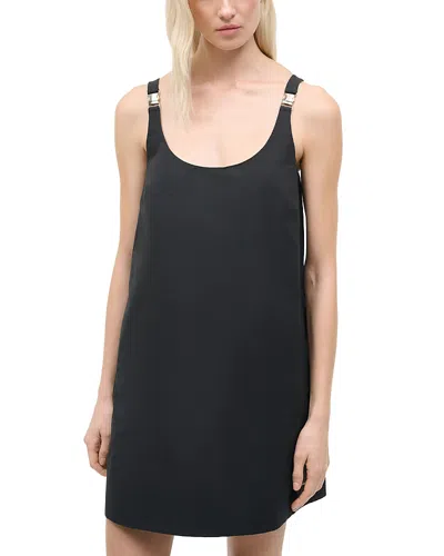 Staud Glade Buckled Cotton-blend Mini Dress In Gray
