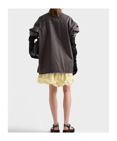 Prada Voluminous Taffeta Skirt Balloon Silhouette In Gold