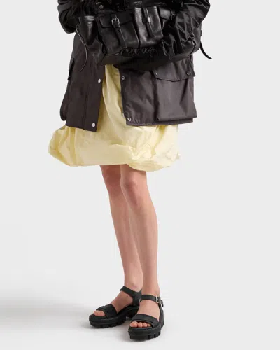 Prada Voluminous Taffeta Skirt Balloon Silhouette In Gold