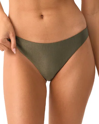 Pq Swim Basic Ruched Back Bikini Bottom In Green