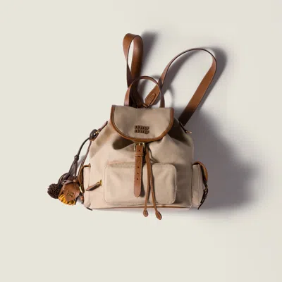 Miu Miu Beige Cotton Backpack