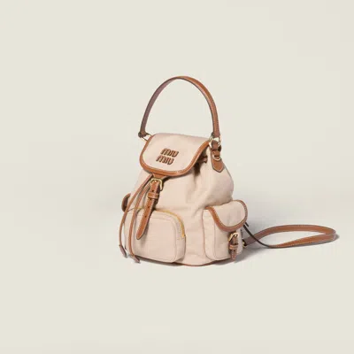 Miu Miu Canvas And Leather Backpack