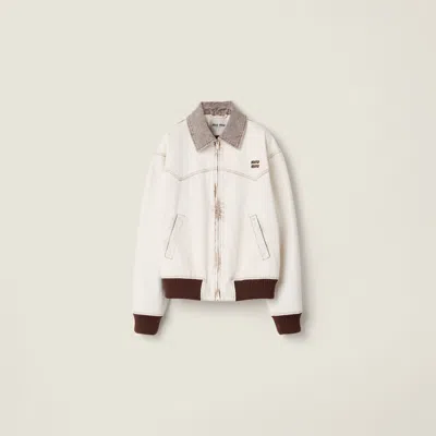 Miu Miu Zip-up Oversized Jacket In White